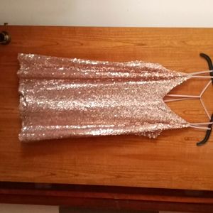 Rose gold sequin cocktail dress